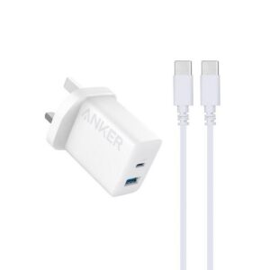 شارژر دیواری ANKER مدل B2348 با توان PD 20W و تکنولوژی IQ3 به همراه کابل شارژ TYPE-C