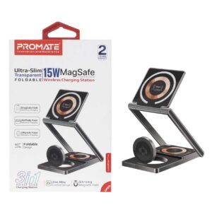 شارژر وایرلس سه کاره Promate مدل LucidFold-Trio