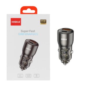 شارژر فندکی فست و PD دو پورت Hiska مدل HCC-329 95W